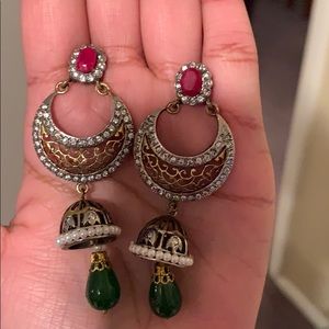 Dangly indian costume jewelry earrings